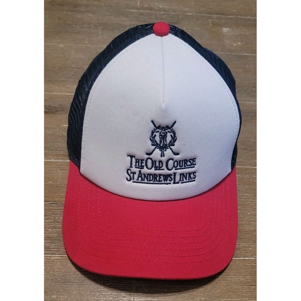 The Old Course St. Andrews Links Hat Adjustable Imperial Collection Cap Red Blue